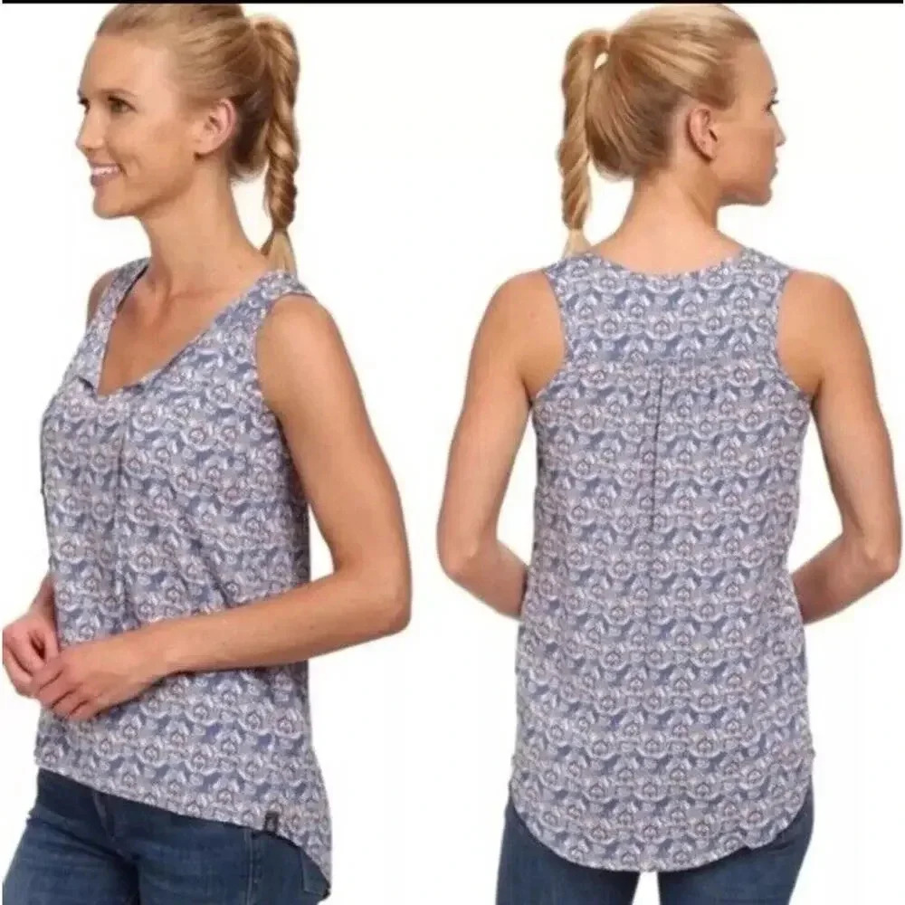 The North Face Women’s Floral Annabella Blue‎ Tie Front Tank Size Medium